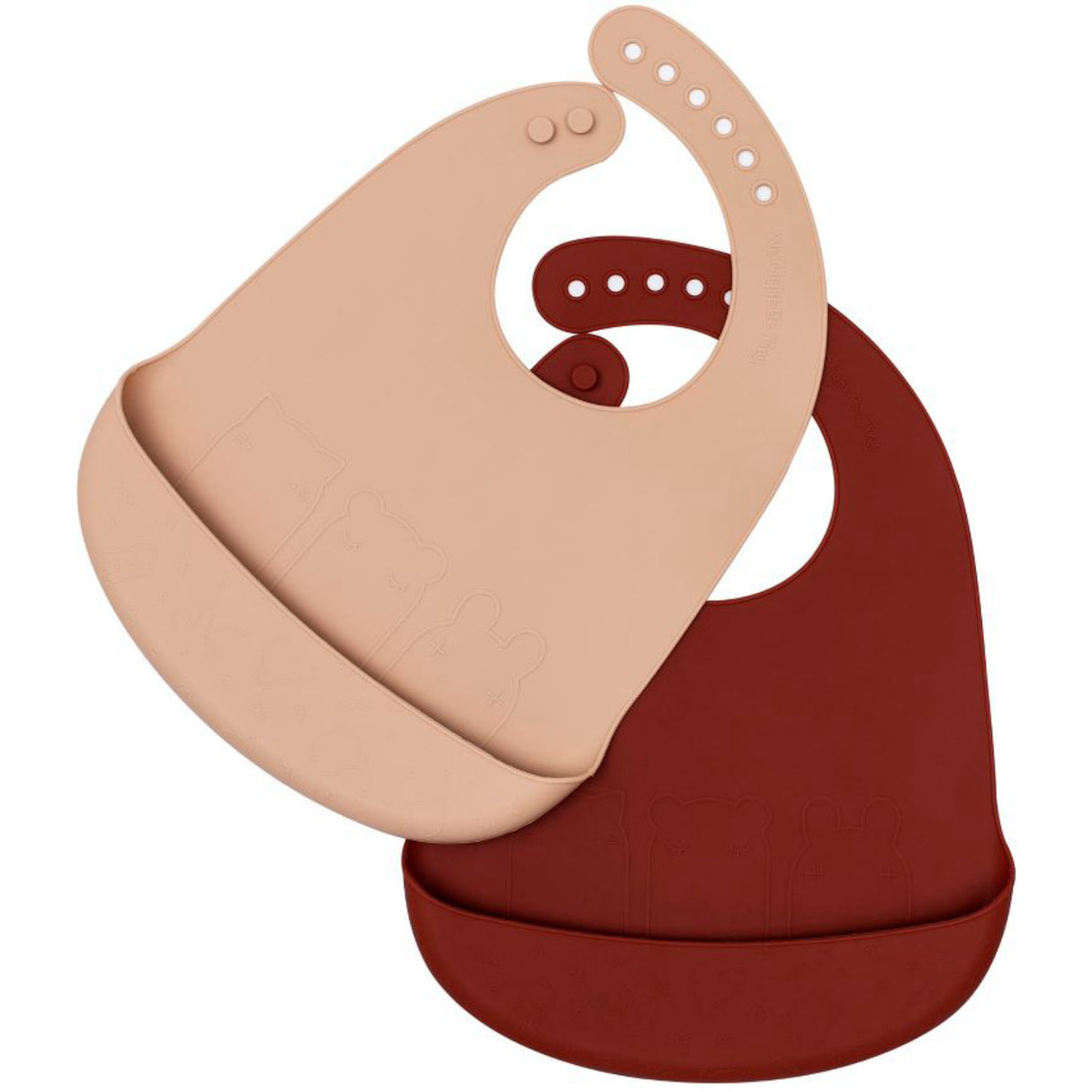 We Might Be Tiny Rust & Beige 2-Pack Bibs
