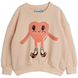 Mini Rodini Pink Heart In Shoes Chenille Sweatshirt