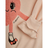 Mini Rodini Pink Heart In Shoes Chenille Sweatshirt