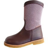 Angulus Aubergine/Aubergine Glitter TEX Glitter Boot with Glitter and Zipper