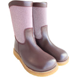 Angulus Aubergine/Aubergine Glitter TEX Glitter Boot with Glitter and Zipper