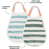 DonebyDeer Blue/Green Pull-Over Bib 2-Pack Stripes