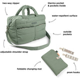 DonebyDeer Green Quilted Changing Bag