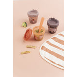 DonebyDeer Papaya/Powder Pull-Over Bib 2-Pack Stripes