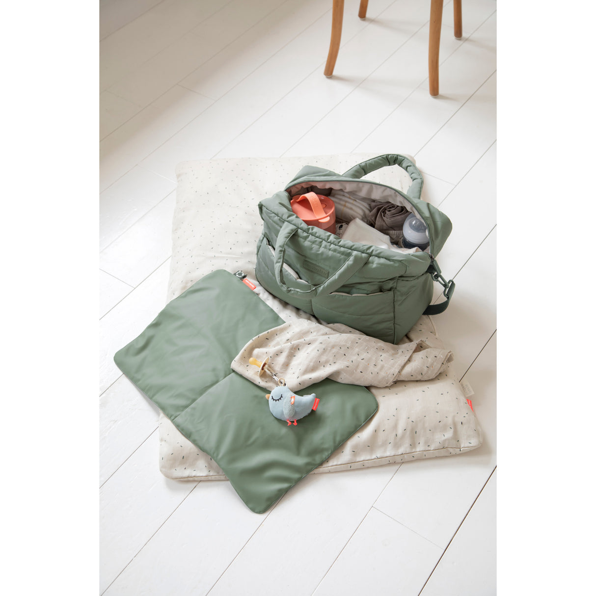 DonebyDeer Green Quilted Changing Bag