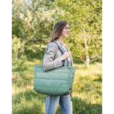 DonebyDeer Green Quilted Changing Tote Bag