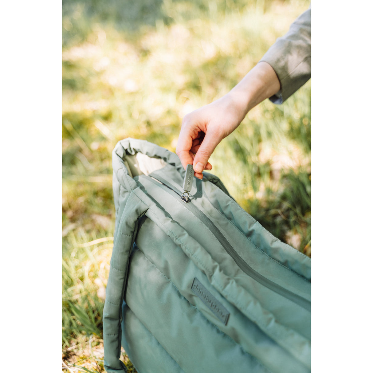 DonebyDeer Green Quilted Changing Tote Bag