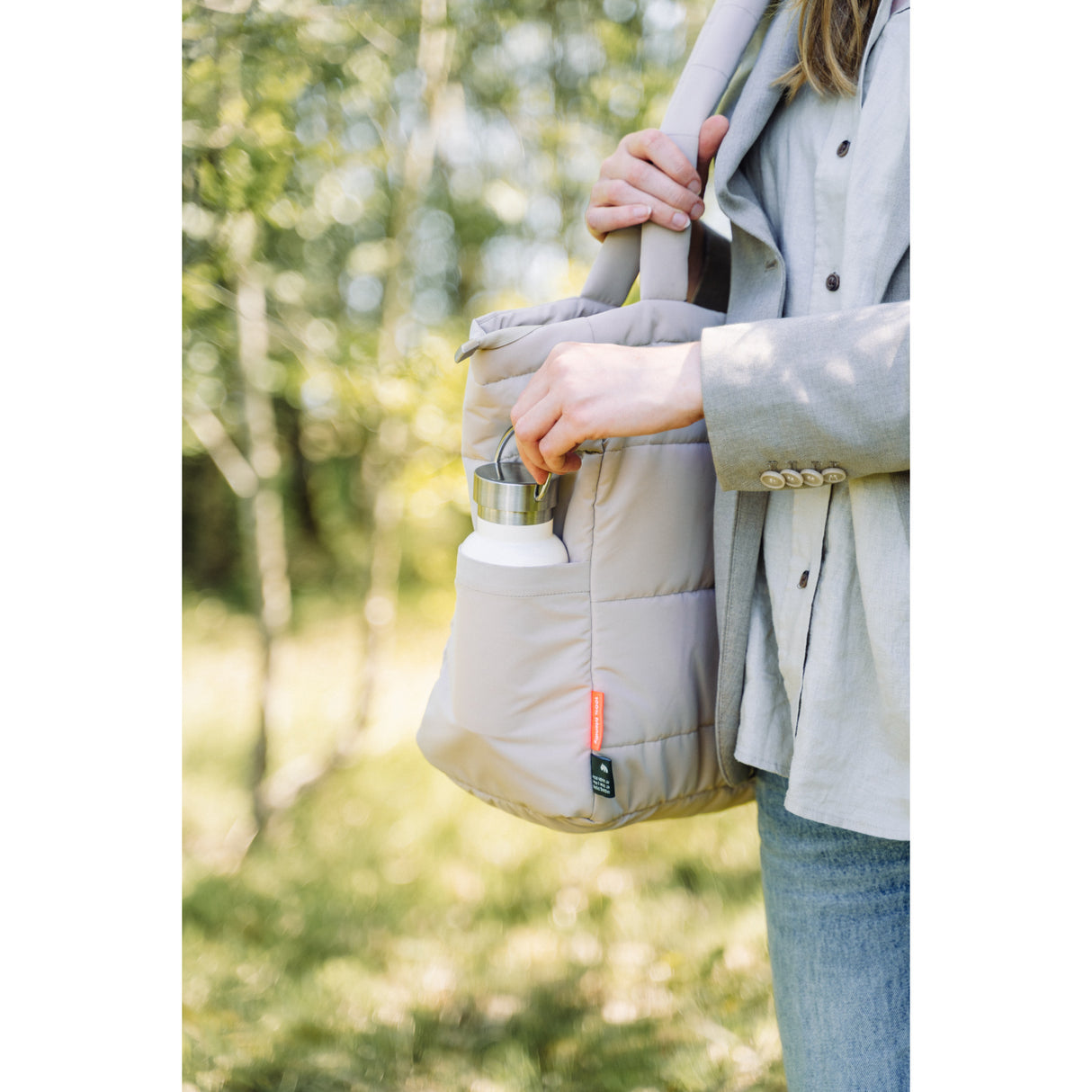 DonebyDeer Sand Quilted Changing Tote Bag