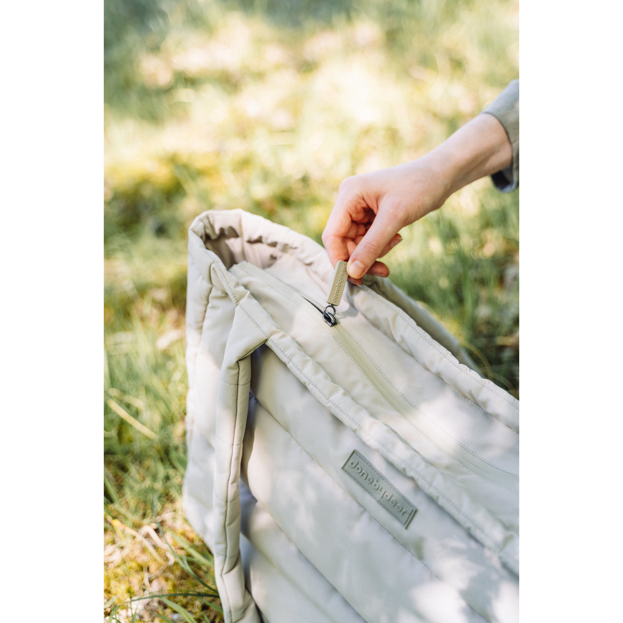 DonebyDeer Sand Quilted Changing Tote Bag