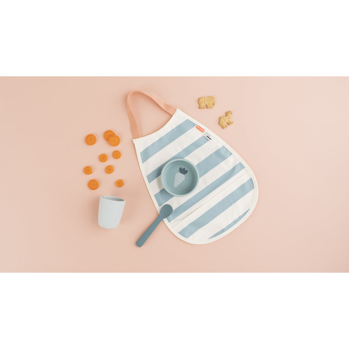 DonebyDeer Blue/Green Pull-Over Bib 2-Pack Stripes