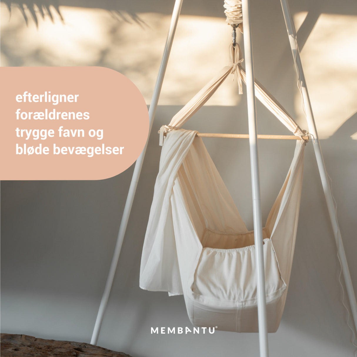 MEMBANTU Grey Organic Baby Hammock Premium