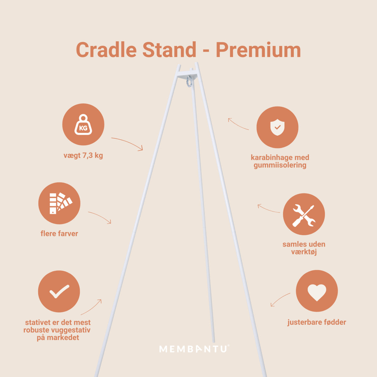 MEMBANTU White Cradle Stand Premium