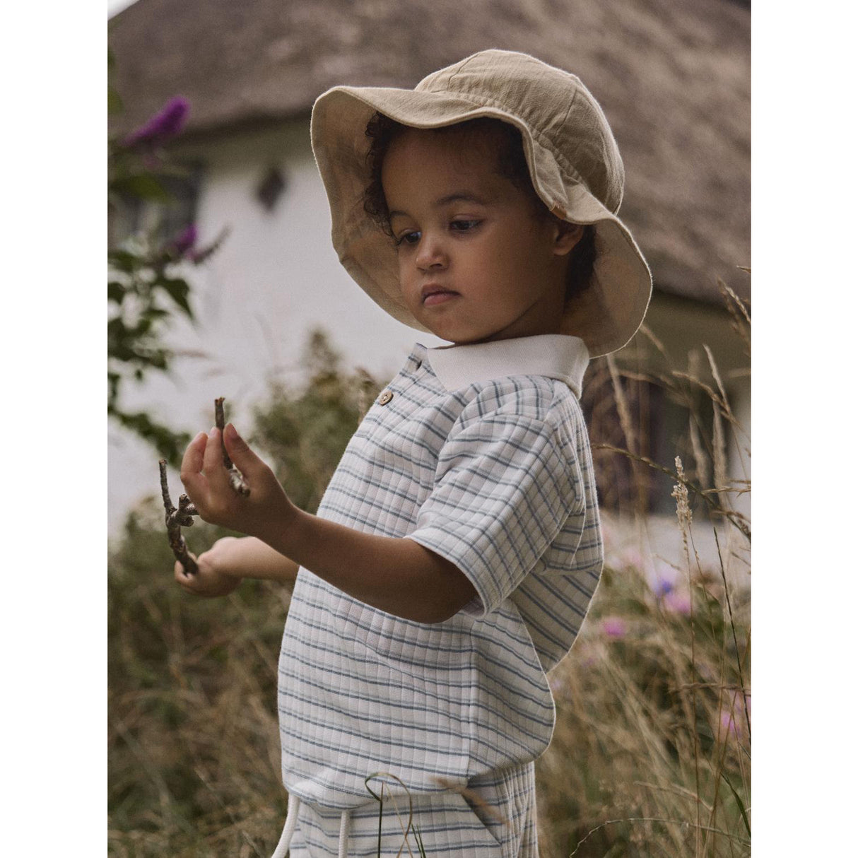 Lil'Atelier Coconut Milk Dusty Blue Nmmhaldur Ss Loose Polo Lil