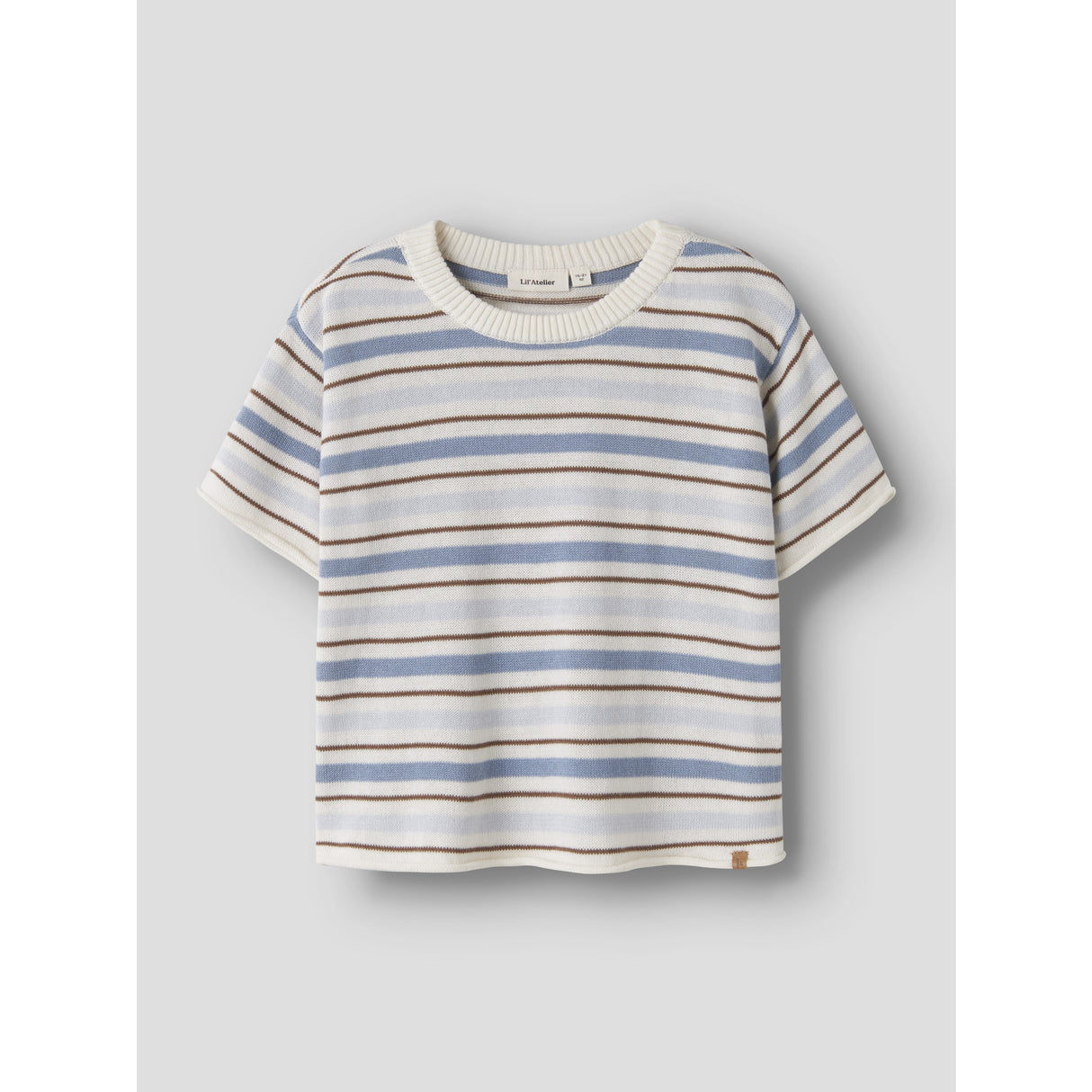 Lil'Atelier Coconut Milk Dusty Blue Nmmhito Ss Loose Knit Lil