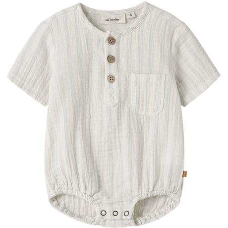 Lil'Atelier Coconut Milk Dusty Blue Nbmhagi Ss Loose Shirt Body Lil