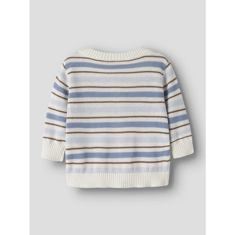 Lil'Atelier Coconut Milk Dusty Blue Nbmhito Ls Knit Card Lil