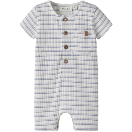 Lil'Atelier Coconut Milk Dusty Blue Nbmhaldur Ss Loose Short Suit Lil
