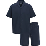 Jack & Jones Junior Navy Blazer Jjglobal Waffle Resort Shirt Ss Mp Jnr