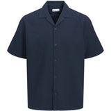 Jack & Jones Junior Navy Blazer Jjglobal Waffle Resort Shirt Ss Mp Jnr