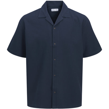 Jack & Jones Junior Navy Blazer Jjglobal Waffle Resort Shirt Ss Mp Jnr