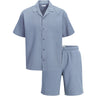 Jack & Jones Junior Blue Mirage Jjglobal Waffle Resort Shirt Ss Mp Jnr
