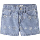 Name It Light Blue Denim Anglaise Nmfrose Mom Dnm Anglai Shorts 1026-Ov H