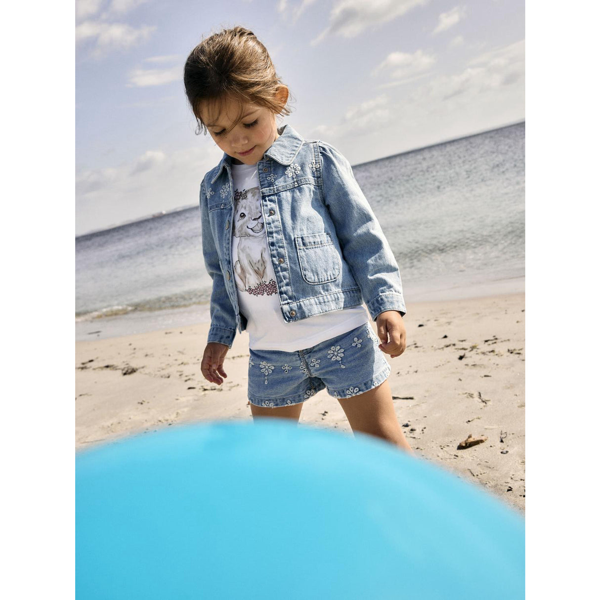Name It Light Blue Denim Anglaise Nmfrose Mom Dnm Anglai Shorts 1026-Ov H