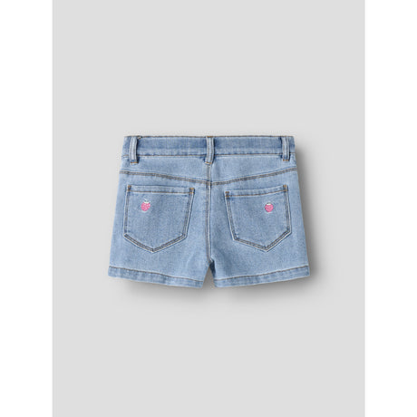 Name It Light Blue Denim Strawberry Nmfrose Reg Emb Shorts 6202-Iz
