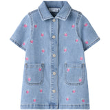 Name It Light Blue Denim Starwberry Nmflaila Ss Emb Dress 6202-Iz