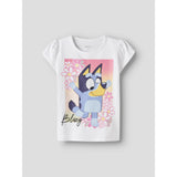 Name It Bright White Nmfmaka Bluey Ss Top Sky
