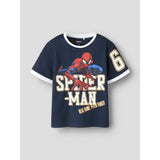 Name It Navy Blazer Nmmanri Spider Nreg Ss Poly Top Mar