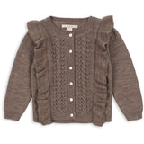 Konges Sløjd Bunny Brown Melange Fiol Frill Cardigan