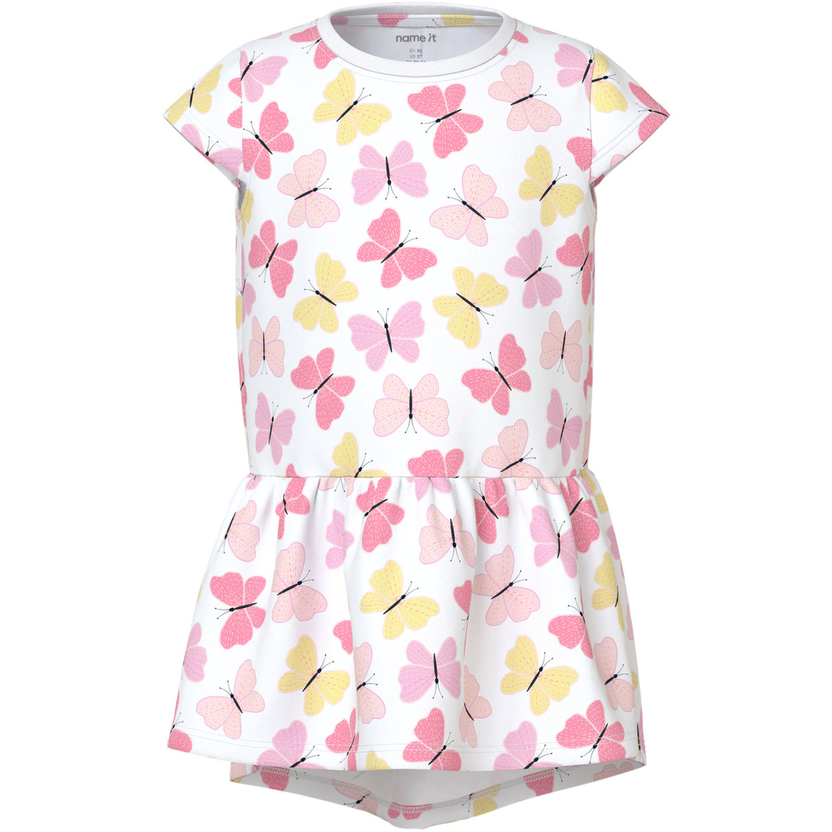 Name It Bright White Pink Butterfly Nmfvigga Capsl Dress F1 Noos