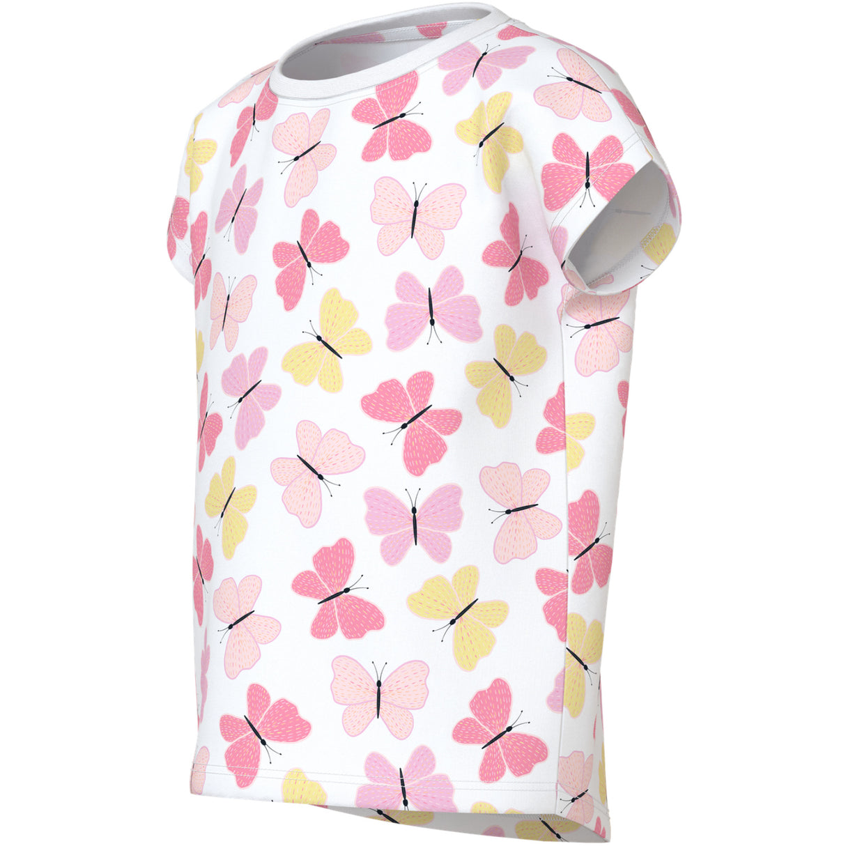 Name It Bright White Pink Butterfly Nmfvigga Capsl Top