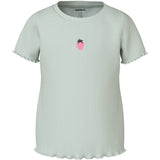 Name It Pale Aqua Strawberries Embroidery Nmfvivemma Ss Slim Top