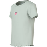 Name It Pale Aqua Strawberries Embroidery Nmfvivemma Ss Slim Top