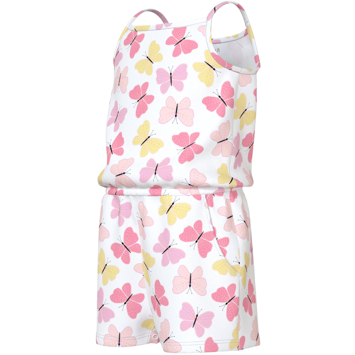 Name It Bright White Pink Butterfly Nmfvigga Strap Suit