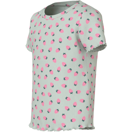 Name It Pale Aqua Strawberries Nmfvemma Aop Ss Slim Top