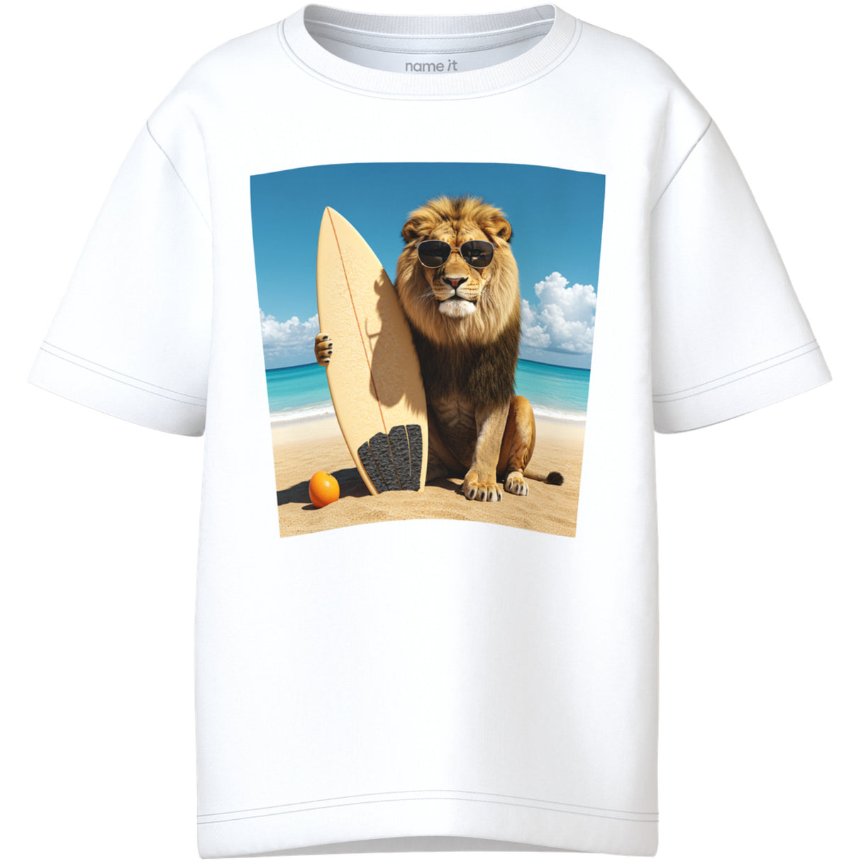 Name It Bright White Lion Nmmvoto Ss Nreg Top