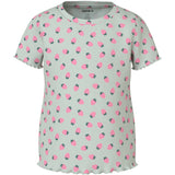 Name It Pale Aqua Strawberries Nmfvemma Aop Ss Slim Top