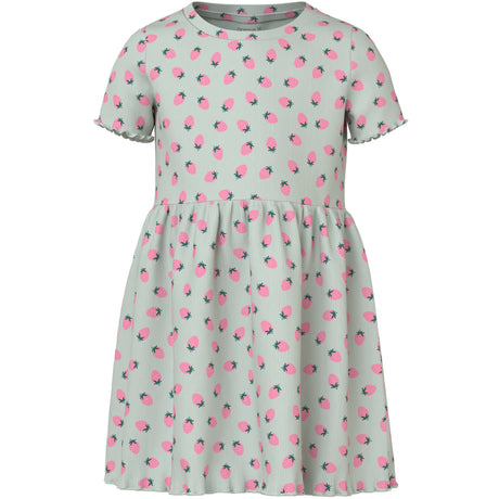 Name It Pale Aqua Strawberries Nmfvemma Ss Aop Dress