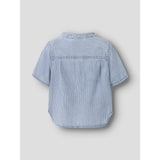 Name It Light Blue Denim Nmmhans Stripe Dnm Ss Shirt 1910-Ip H