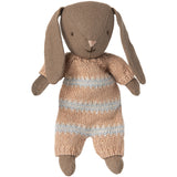 Maileg Kanin, Micro - Brun - Støvet Rosa Strikket Dragt