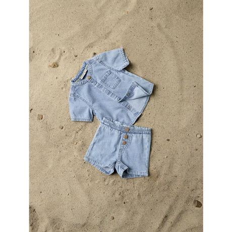 Name It Light Blue Denim Nbmleo Stripe Dnm Ss Shirt 1910-Ip H