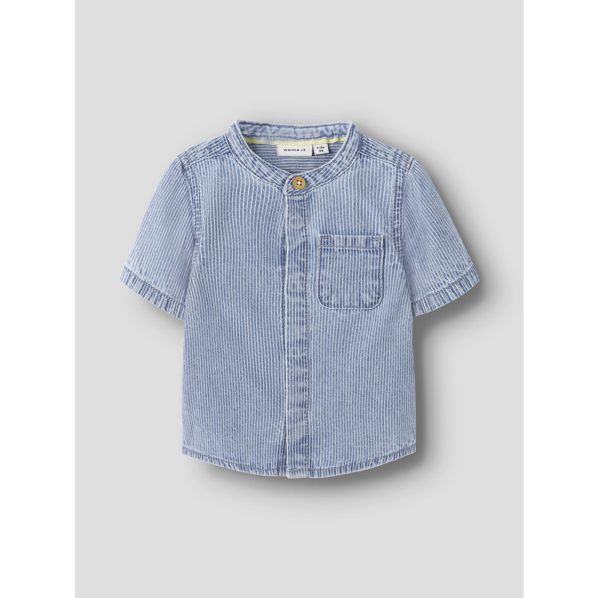 Name It Light Blue Denim Nbmleo Stripe Dnm Ss Shirt 1910-Ip H