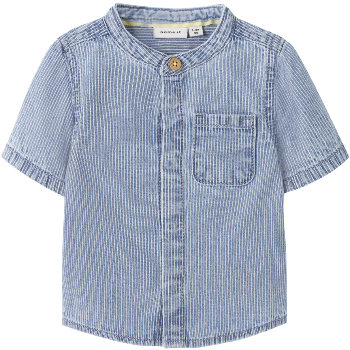 Name It Light Blue Denim Nbmleo Stripe Dnm Ss Shirt 1910-Ip H