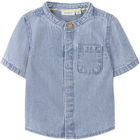 Name It Light Blue Denim Nbmleo Stripe Dnm Ss Shirt 1910-Ip H