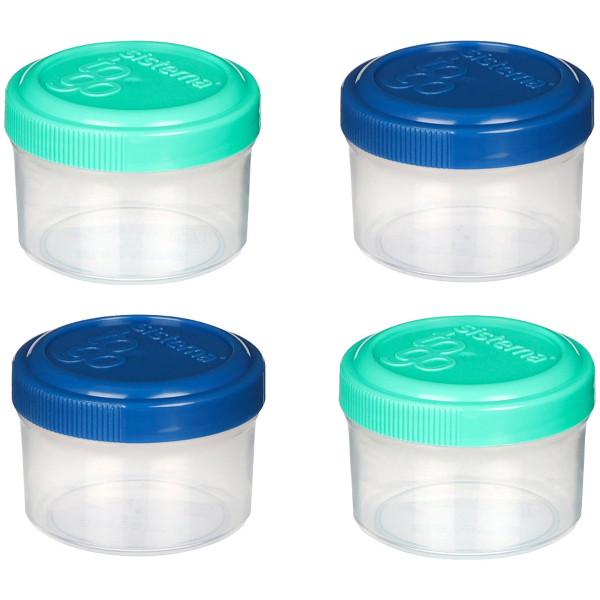 Sistema Ocean Blue & Minty Teal To Go Dressing Containers 35 Ml 4-Pack