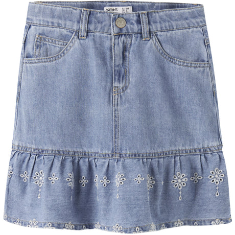 Name It Light Blue Denim Anglaise Nkfhallie Dnm Anglaise Skirt 1026-Ov H