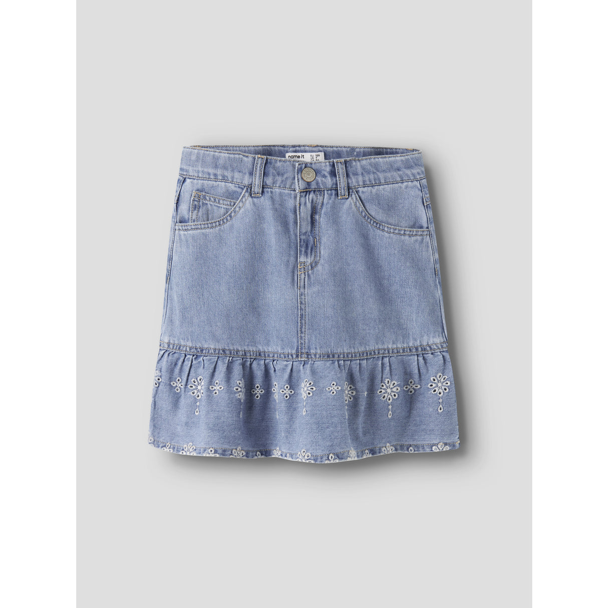 Name It Light Blue Denim Anglaise Nkfhallie Dnm Anglaise Skirt 1026-Ov H